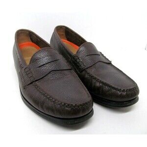 Cole Haan Grand o's Maine Pinch Mens Brown Pebbled Leather Penny Loafers US 9.5